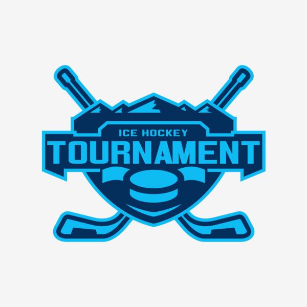 Tournament Ice Hockey logo template Thumbnail