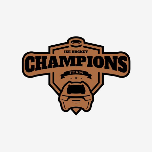 Champions Team Ice Hockey logo template Thumbnail