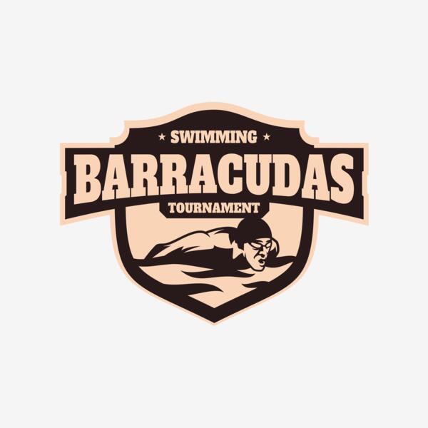 Barracudas Swimming Tournament logo template Thumbnail