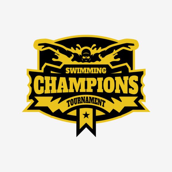 Champions Swimming Tournament logo template Thumbnail